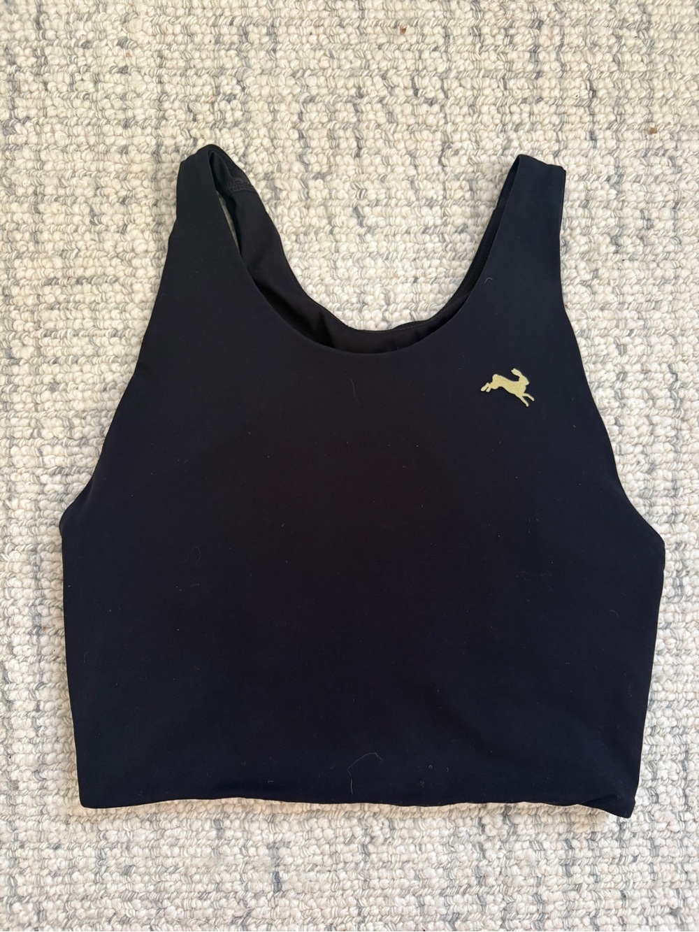 Tracksmith Black Turnover Crop Top / sports bra size small